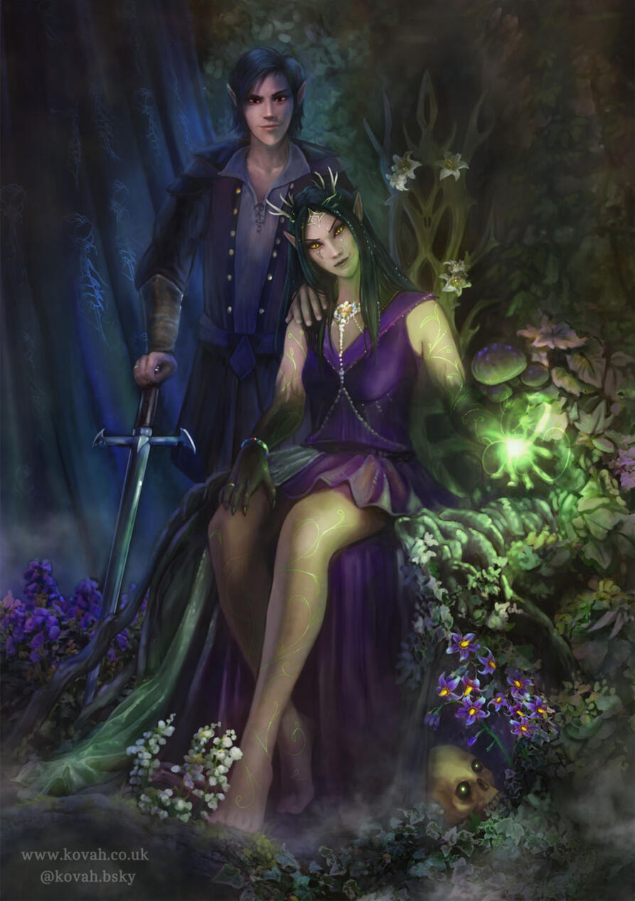 Royal Portrait Her Royal Highness Queen Lilly Nightshade of the Seelie Court and her husband Duke Melchior Nightroad pose for their royal portrait.