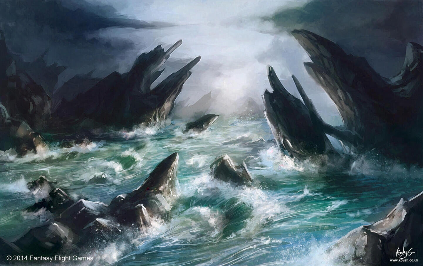 Gebir Rapids - Card Illustration for Fantasy Flight Games