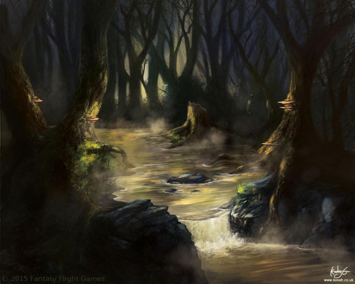 Polluted River - Card Illustration for Fantasy Flight Games
